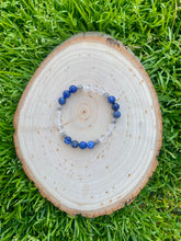 Load image into Gallery viewer, Sodalite and Clear Quartz Stretch Bracelet