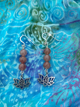 Load image into Gallery viewer, Strawberry Quartz Lotus Earrings