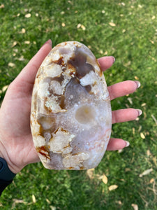 Large Flower Agate Round Tower