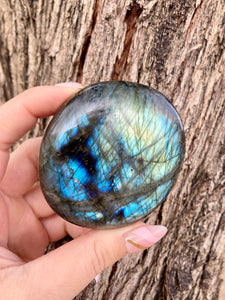 Flashy Labradorite Palm Stone