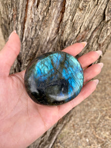 Flashy Labradorite Palm Stone