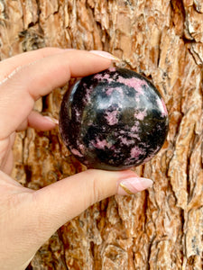 Rhodonite Palm Stone