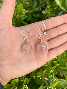 Rose Quartz Heart Earrings