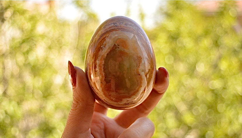 Green and Brown Onyx Egg